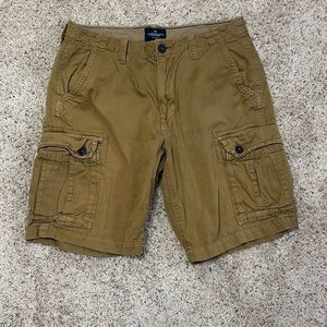 American Eagle Cargo Shorts Men’s 33 Khaki Brown Cotton Utility Casual